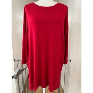 NWT Cable & Gauge Womens Red Sweater Dress 1X Rayon/Polyester